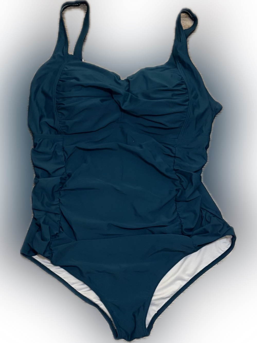 Teal One-Piece Swimsuit with Ruched Sides